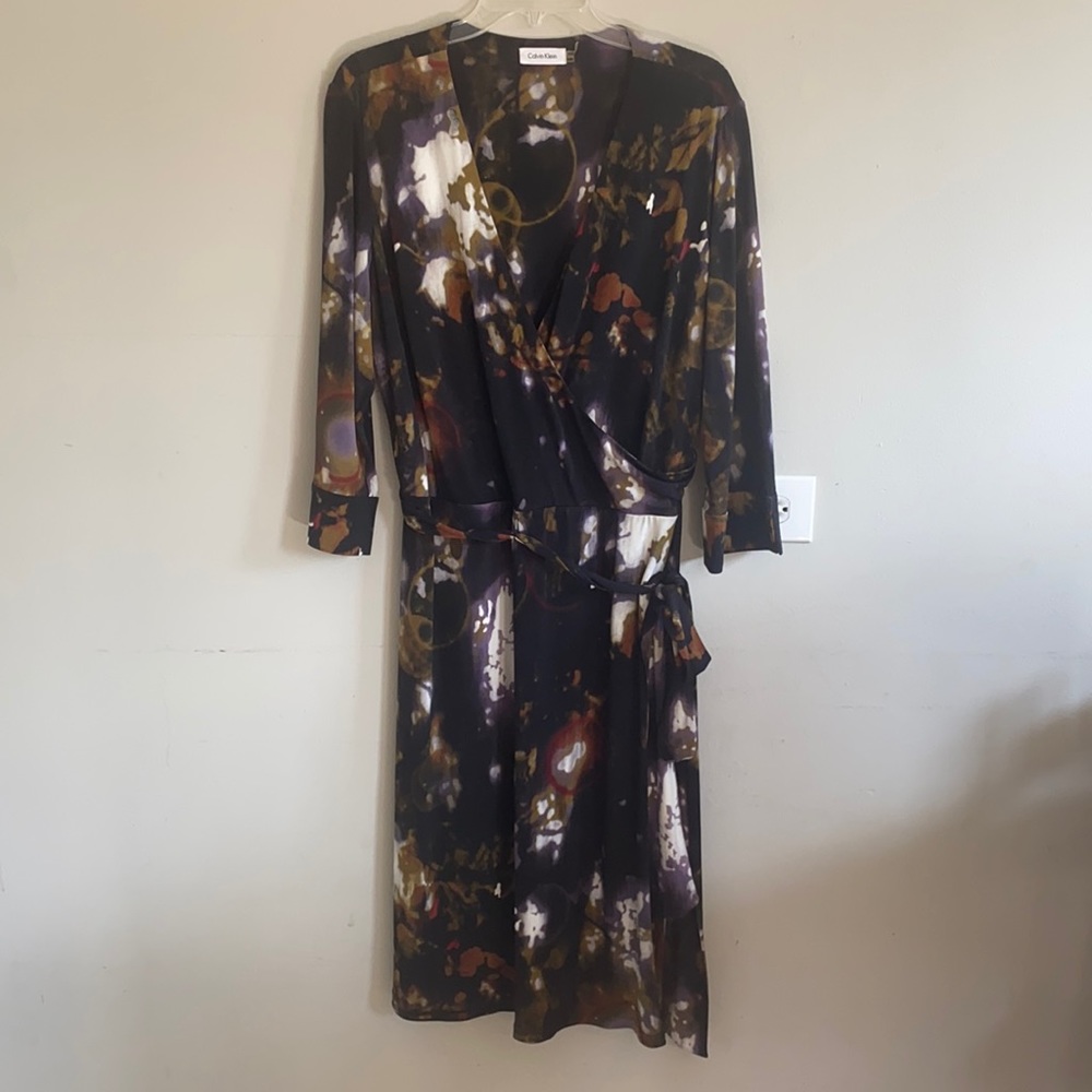 Calvin Klein Faux Wrap Dress (14W)